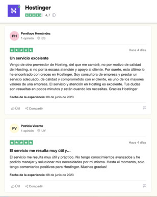 Atención al cliente de Hostinger