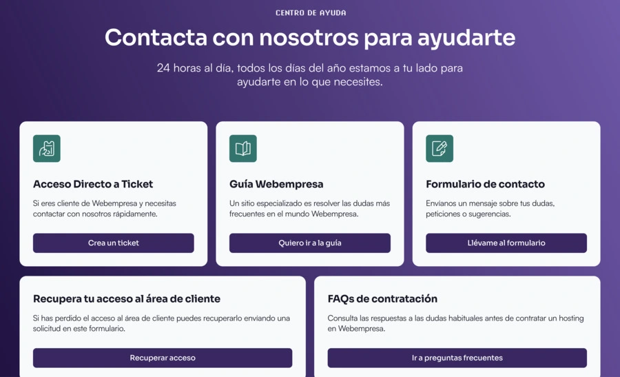 Webempresa vs. Godaddy: ¿qué hosting es mejor? Soporte Webempresa
