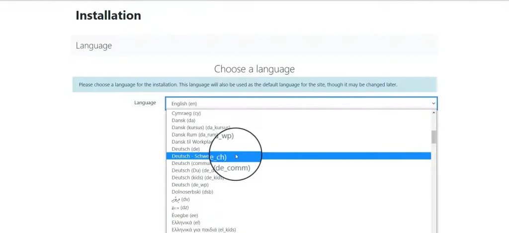Configura Moodle siguiendo los pasos que te indica