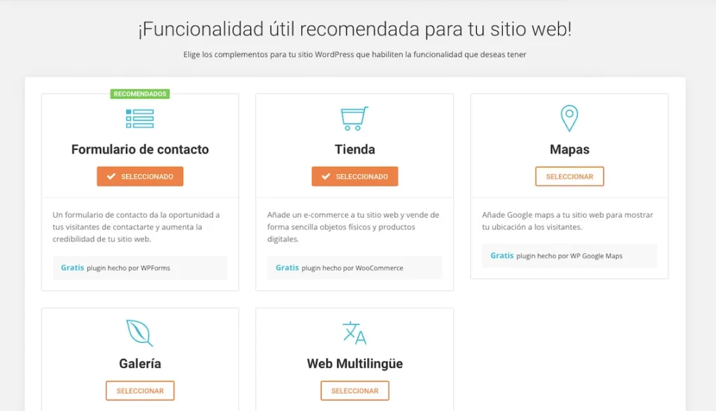 Instalador de plugins de Siteground