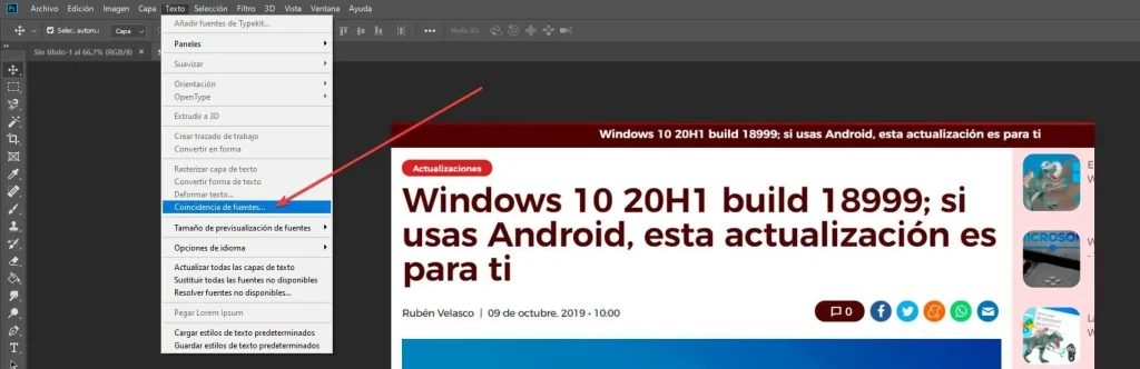 Buscar fuente por imagen con PhotoShop