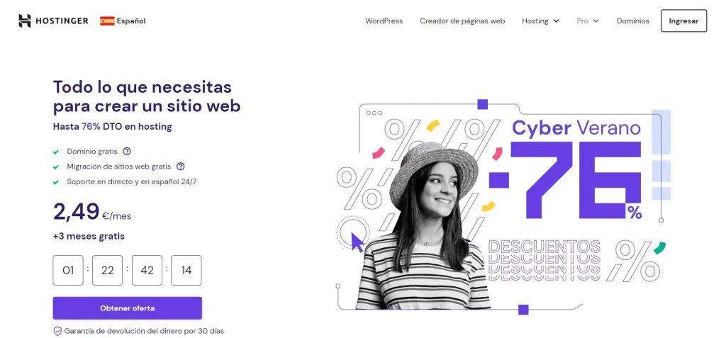 Registra tu dominio con Hostinger