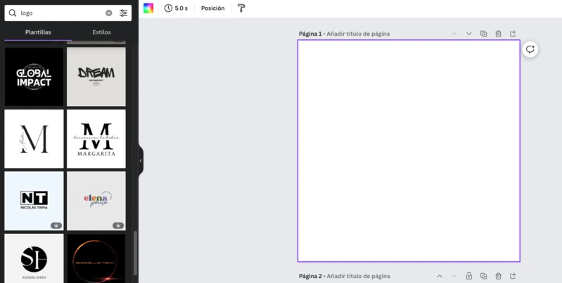 Crear el naming con Canva