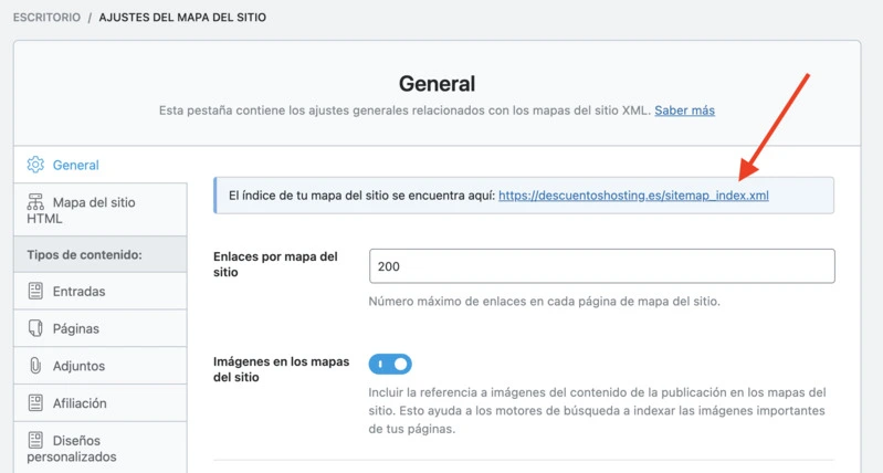 Creación de un Sitemap con Rank Math