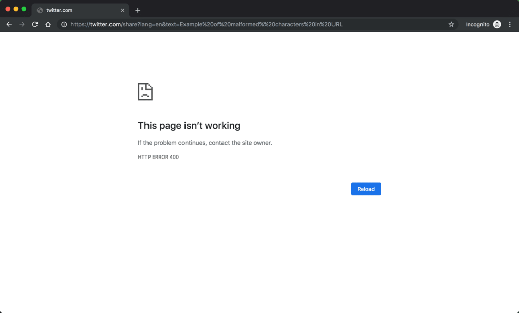 Bad error Request en Chrome