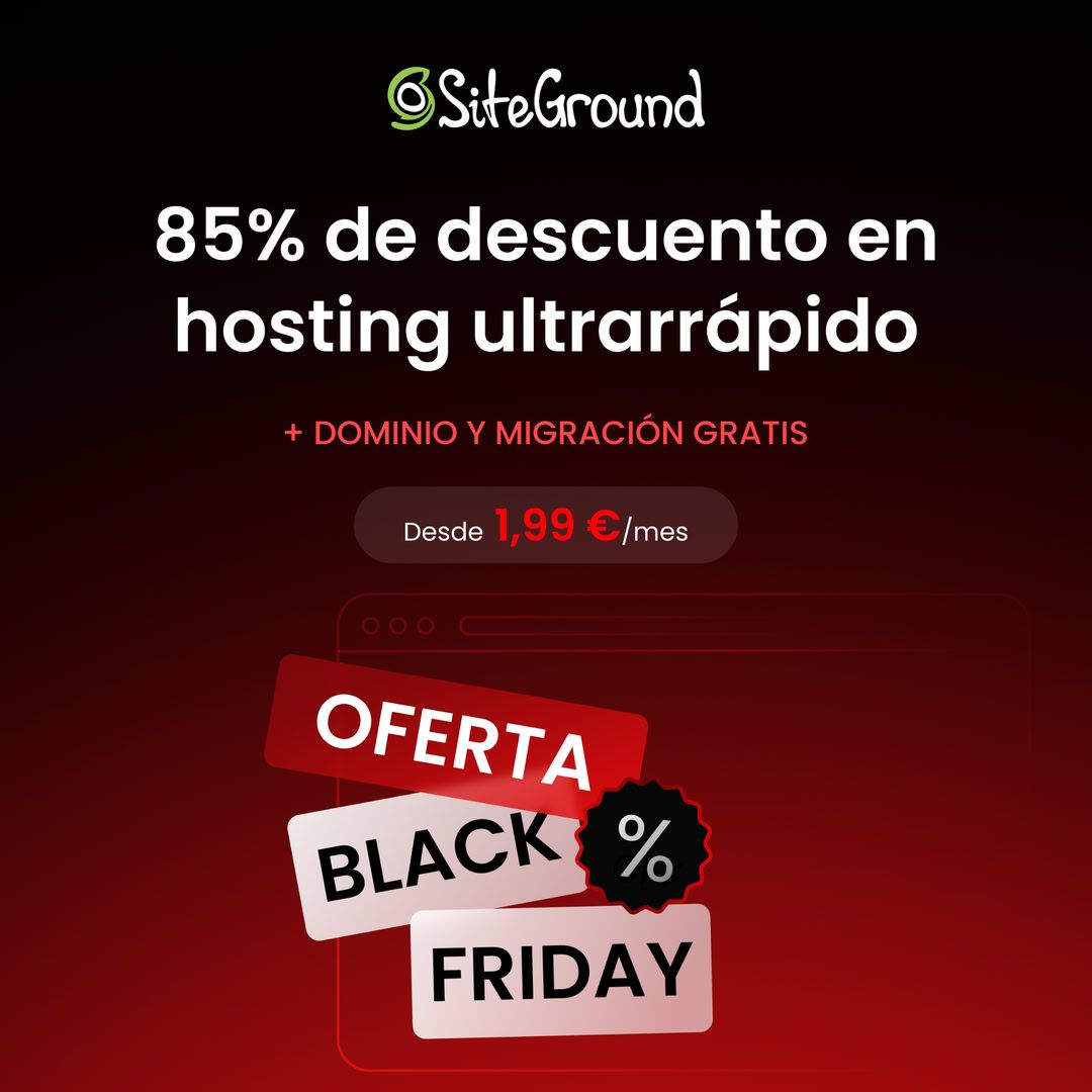 Ofertas de Black Friday en Siteground 2026 descuento para hostings españoles